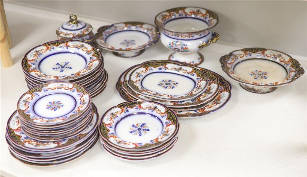 A 19th century earthenware dinner service